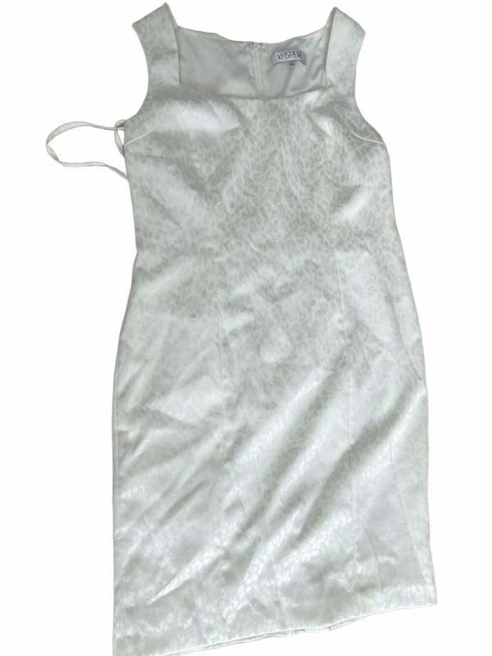 Kasper White Animal Print Sleeveless Dress Size 8